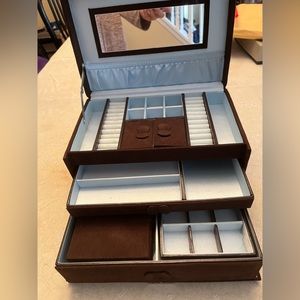 Beautiful suede jewelry box